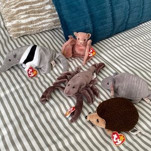 Lot of 5 Vintage Ty Beanie Babies Creepy Creature Set
